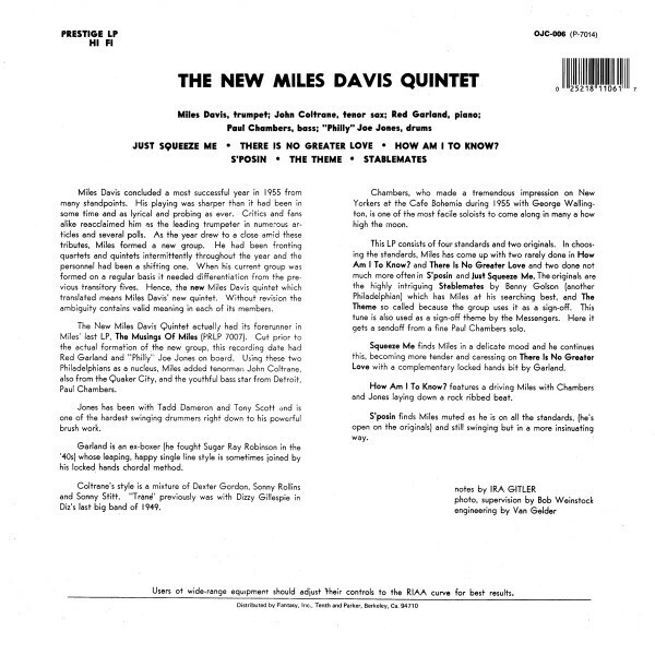 Miles Davis (The New Miles Davis Quintet) – Miles